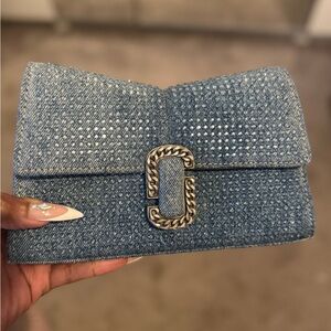 Marc Jacobs The Crystal Denim St Marc Chain Wallet